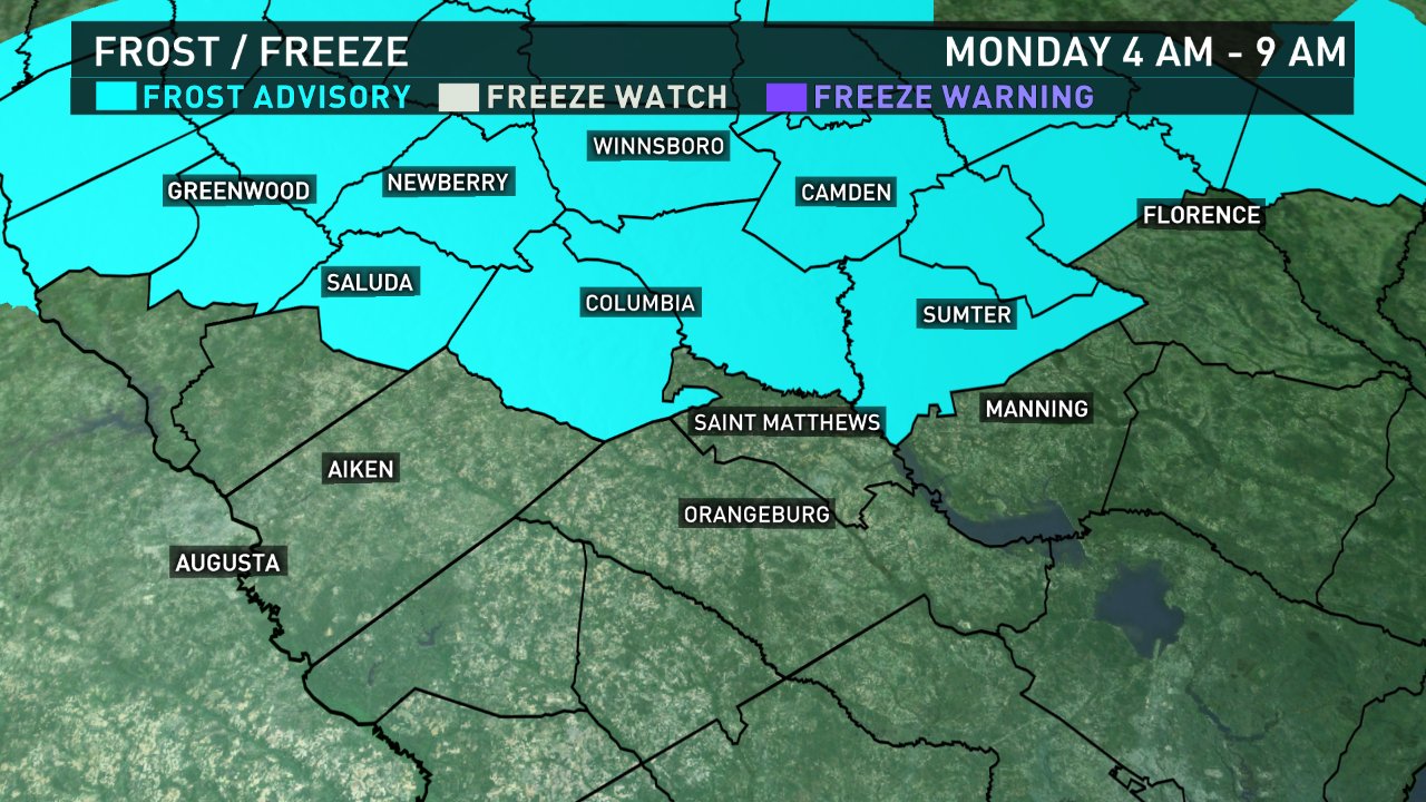 Frost Advisory Monday Morning